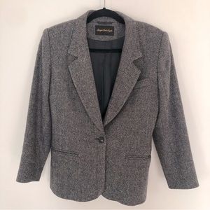 Vintage Giorgio Sant Angelo Houndstooth Oversized Wool Blazer